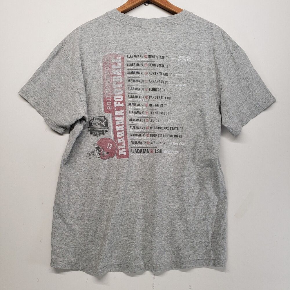 Alabama Crimson Tide 2011 T Shirt Gray Medium Football Schedule